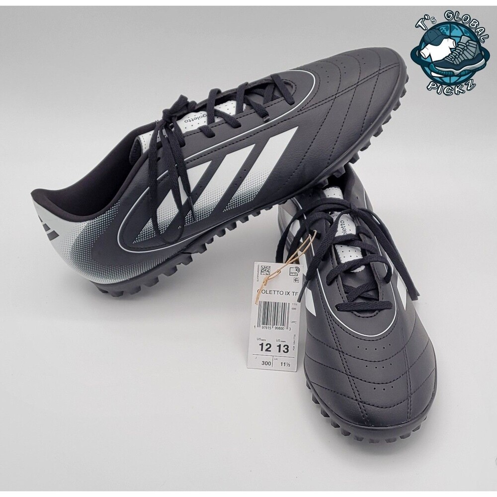 Adidas Goletto IX TF Core Black Cloud White Turf Soccer Cleats Mens size 12